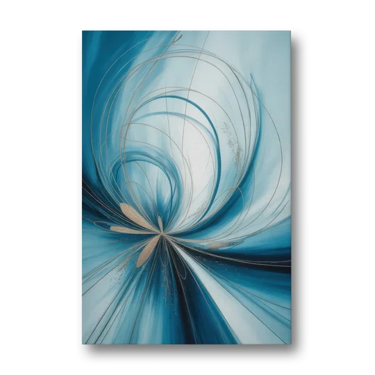 Serene Vortex Blue Abstract - Canvas Wall Art - Front