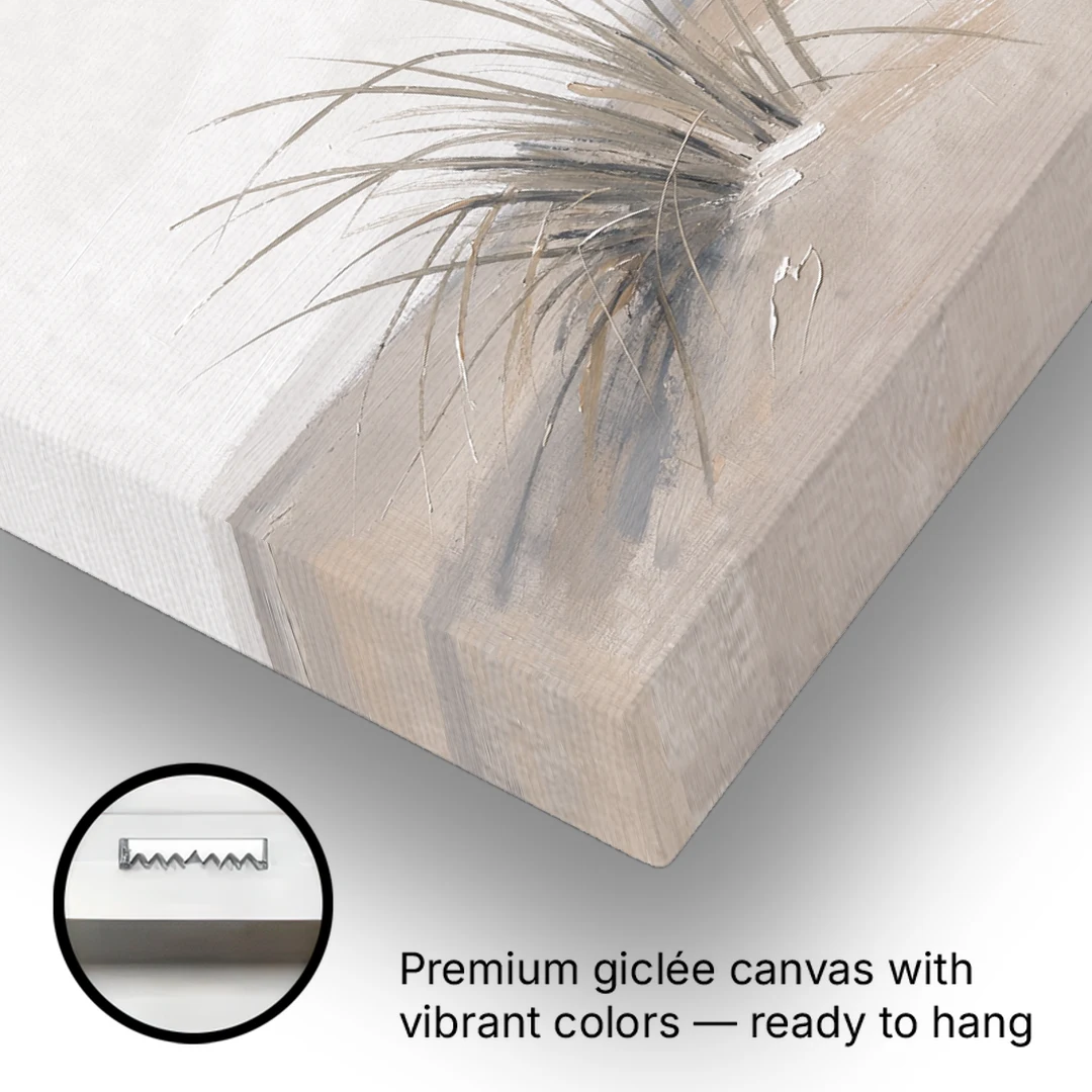 Set of 2 Wall Art with Windblown Dune Grass - Canvas Wall Art - Gallery Wrap Corner
