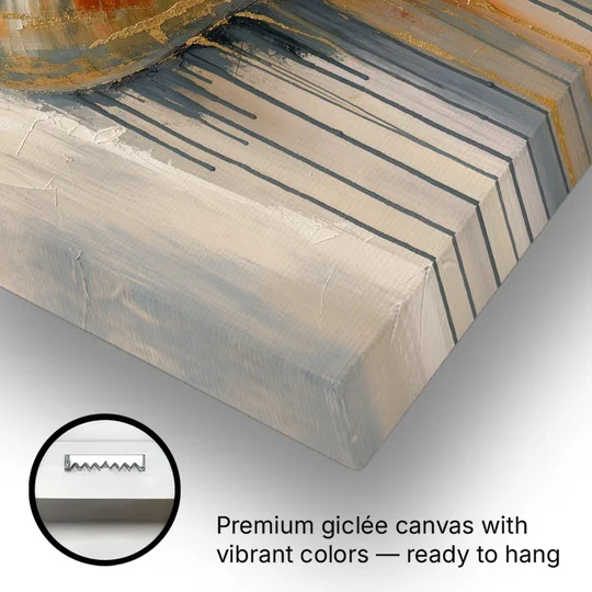 Shell Canvas Painting with Gilded Lip - Canvas Wall Art - Gallery Wrap Corner