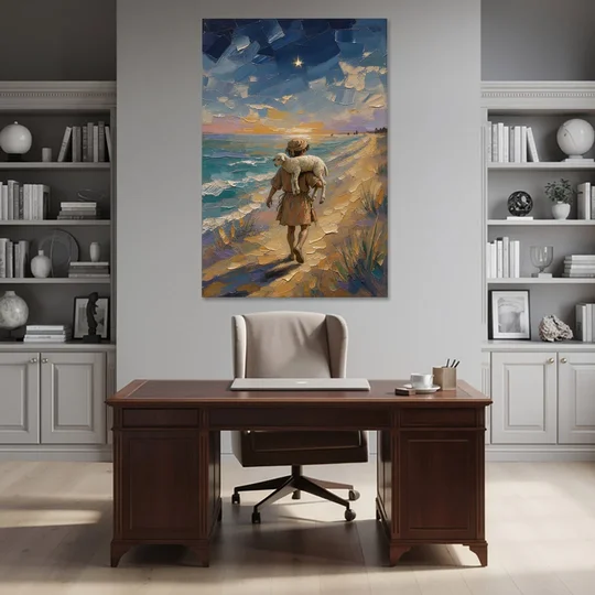 Christian Shepherd Carrying the Lamb - Canvas Wall Art - Office - 40x60