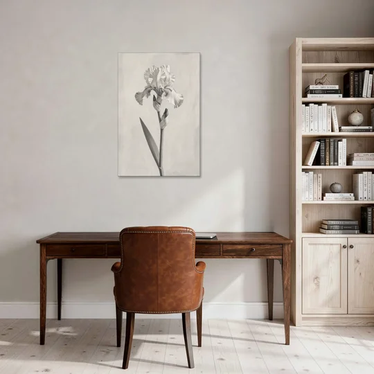 Single Flower Wall Art of a Bearded Iris - Canvas Wall Art - Office - 24x36