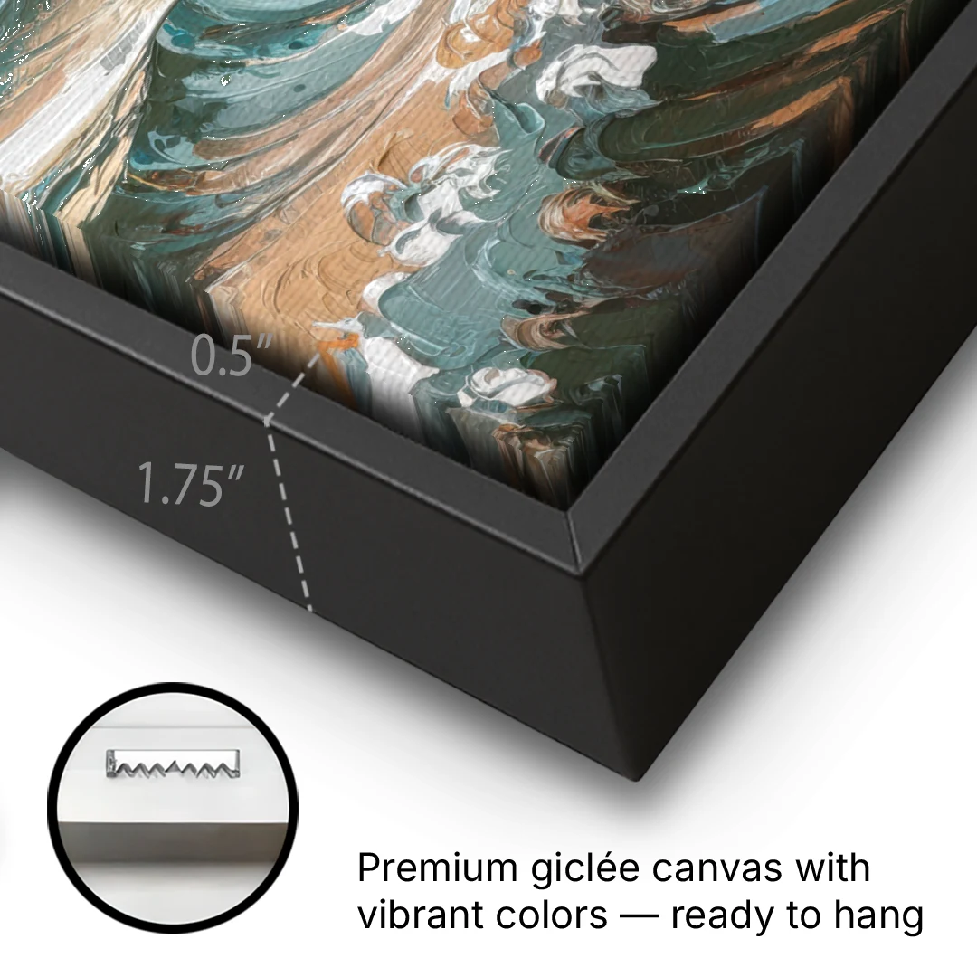 Sitka Coastal Horizon - Black Framed Canvas Wall Art - Gallery Wrap Corner