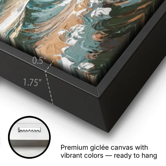Sitka Coastal Horizon - Black Framed Canvas Wall Art - Gallery Wrap Corner