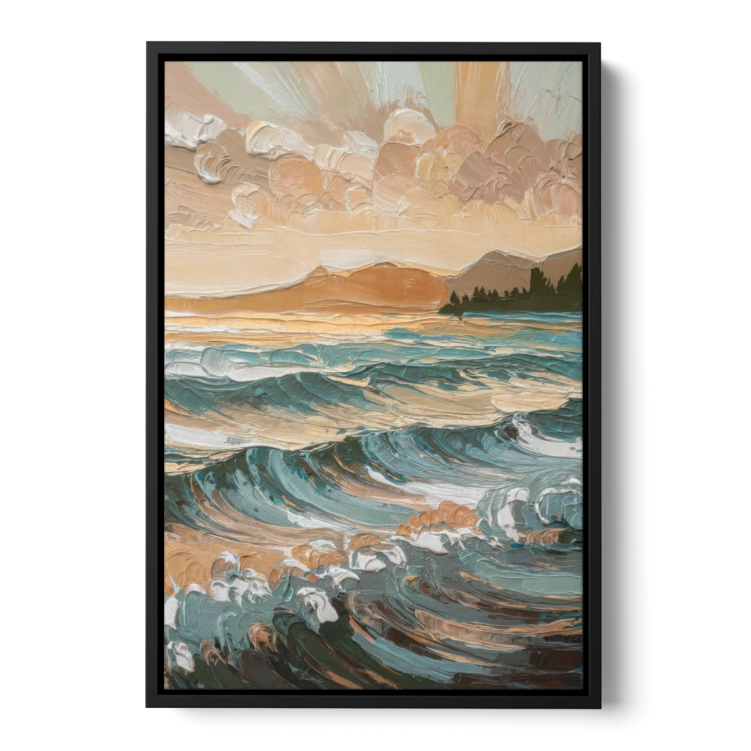 Sitka Coastal Horizon - Black Framed Canvas Wall Art - Front