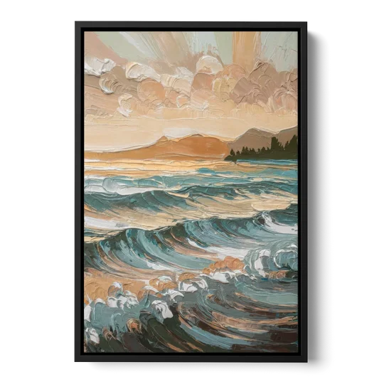 Sitka Coastal Horizon - Black Framed Canvas Wall Art - Front