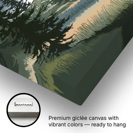Sitka Evergreen Landscape - Canvas Wall Art - Gallery Wrap Corner