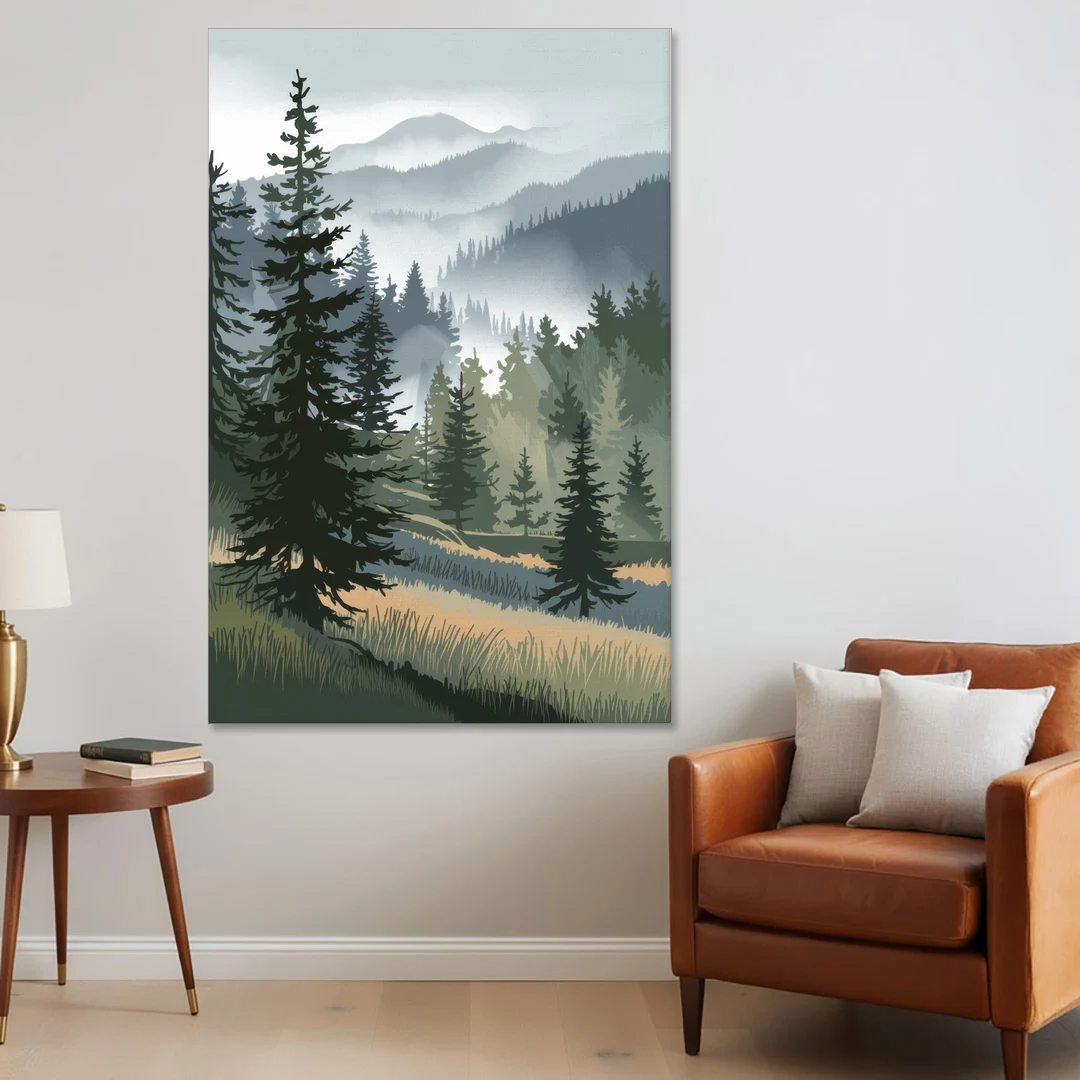Sitka Evergreen Landscape - Canvas Wall Art - Sofa - 40x60