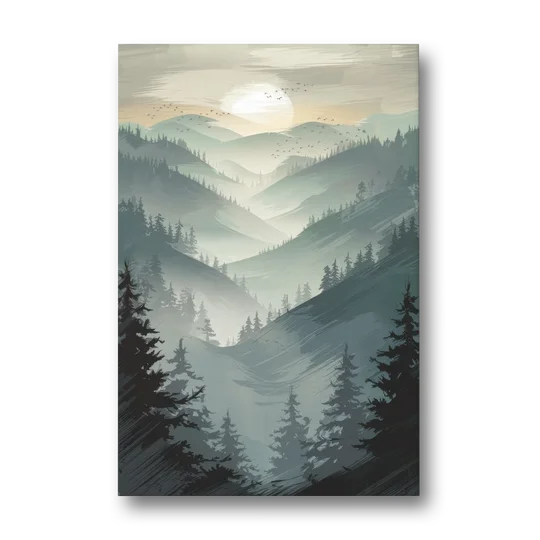 Sitka Misty Mountains - Canvas Wall Art - Front