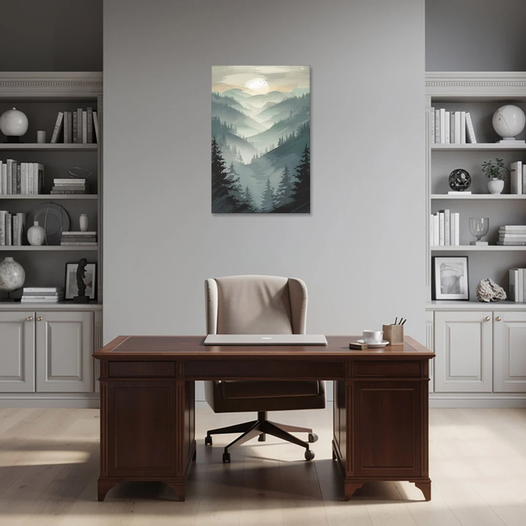 Sitka Misty Mountains - Canvas Wall Art - Office - 24x36