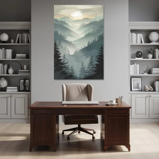 Sitka Misty Mountains - Canvas Wall Art - Office - 40x60