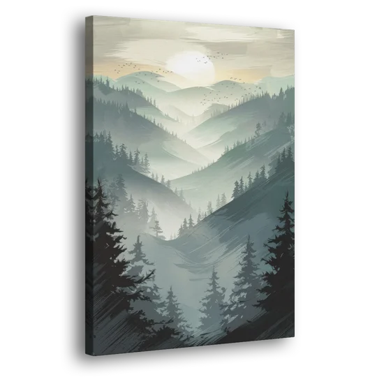 Sitka Misty Mountains - Canvas Wall Art - Side