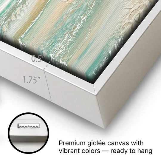 Sitka Ocean Breeze - White Framed Canvas Wall Art - Gallery Wrap Corner