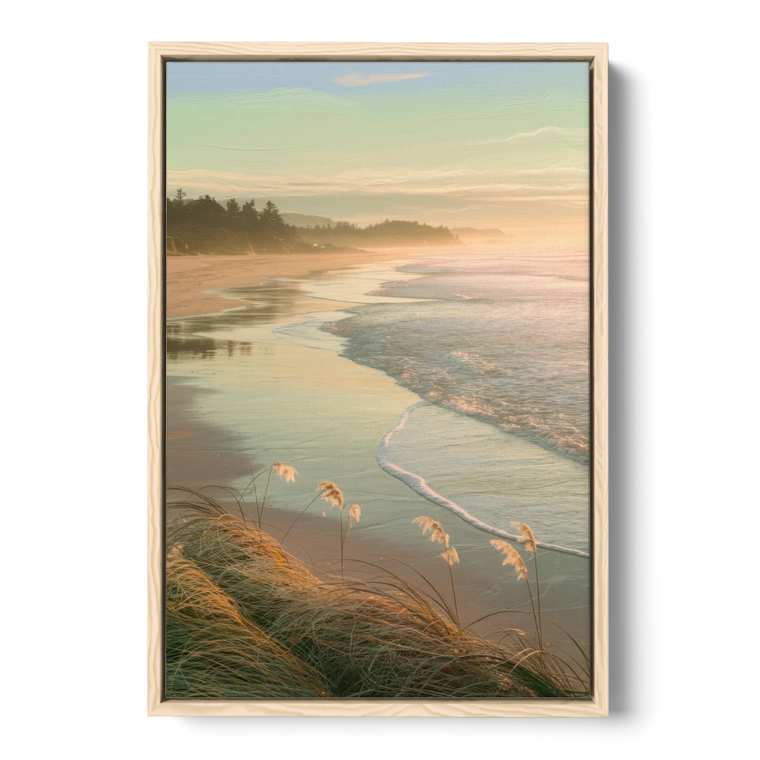 Sitka Tranquil Shores - Oak Framed Canvas Wall Art - Front