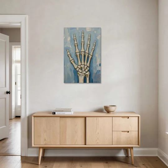 Skeleton Hand Painting Spread Wide Open - Canvas Wall Art - Coffee Table - 24x36