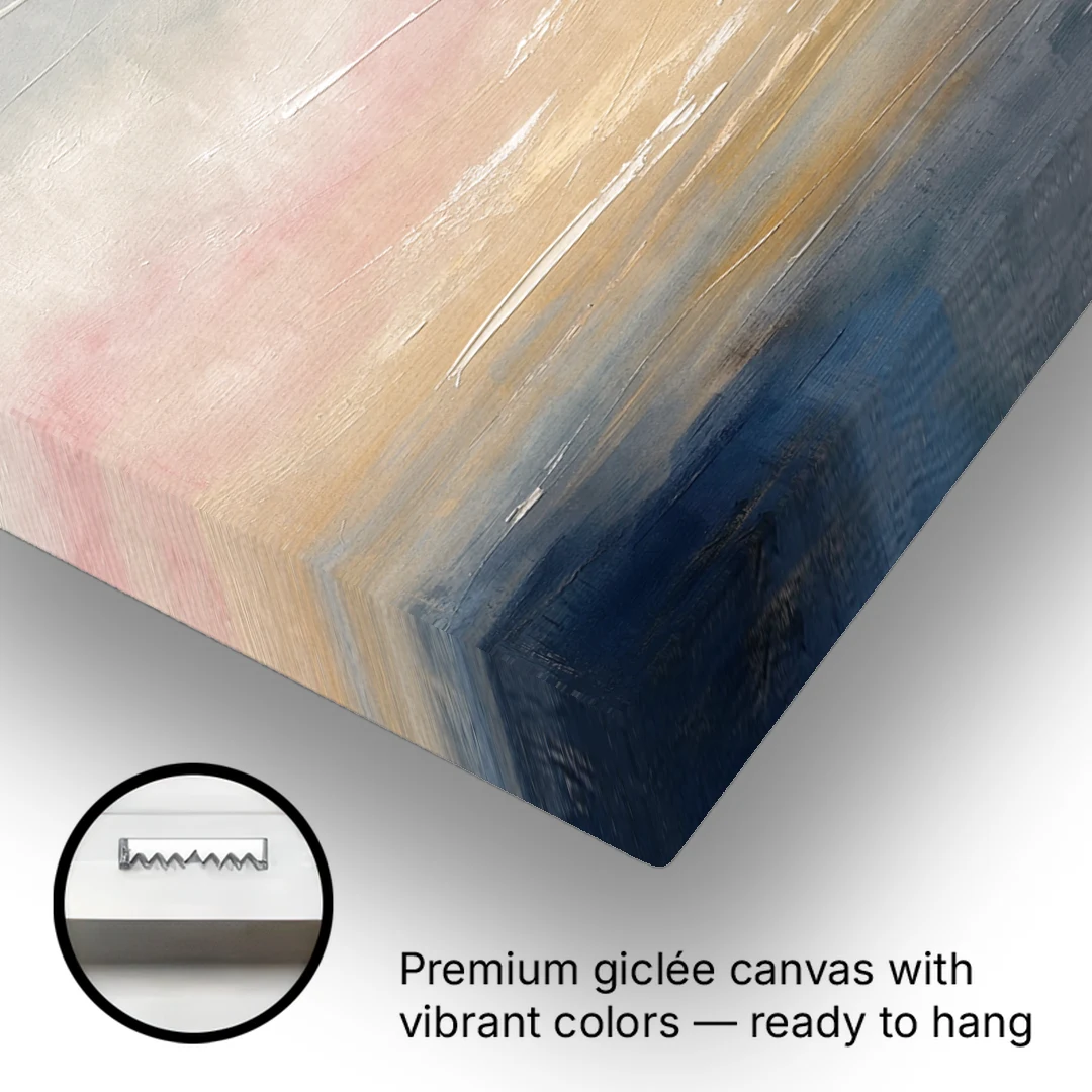 Sky Wall Art with a Blush Dawn Horizon - Canvas Wall Art - Gallery Wrap Corner