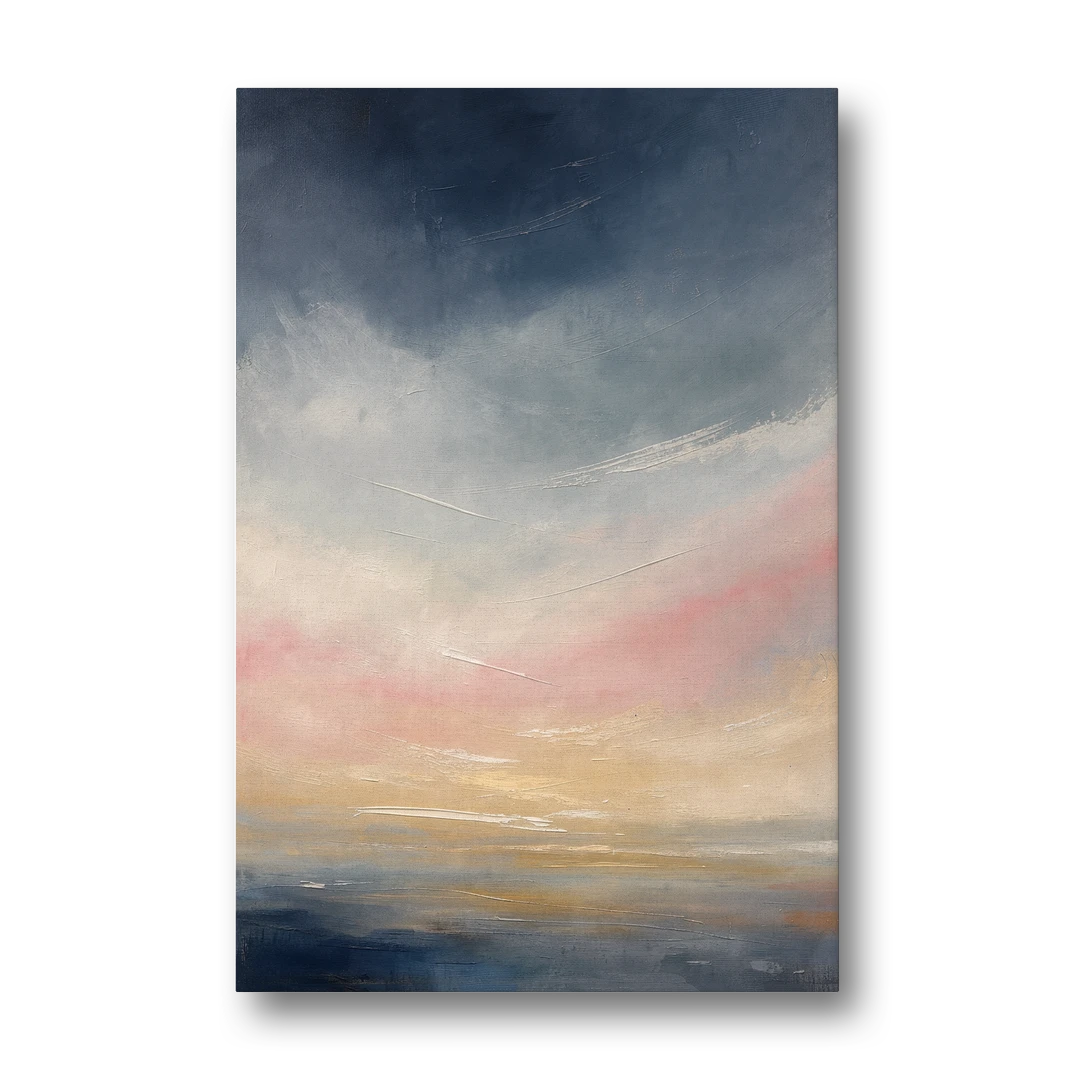 Sky Wall Art with a Blush Dawn Horizon - Canvas Wall Art - Front