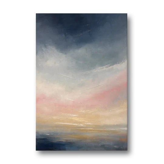 Sky Wall Art with a Blush Dawn Horizon - Canvas Wall Art - Front