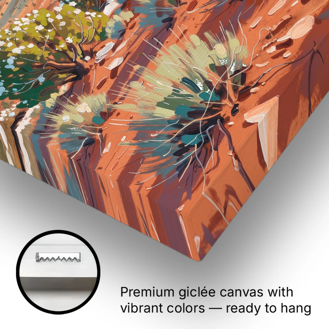 Winter Snow on the Red Rock Buttes - Canvas Wall Art - Gallery Wrap Corner