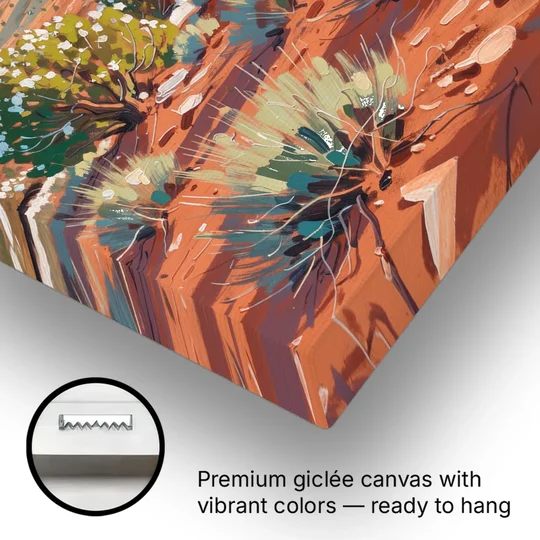 Winter Snow on the Red Rock Buttes - Canvas Wall Art - Gallery Wrap Corner