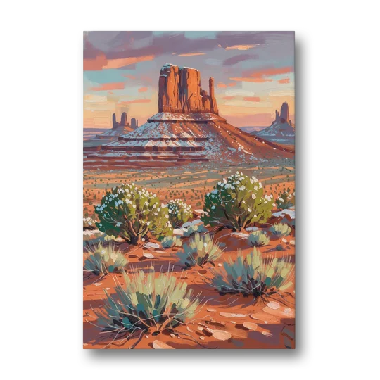Winter Snow on the Red Rock Buttes - Canvas Wall Art - Front