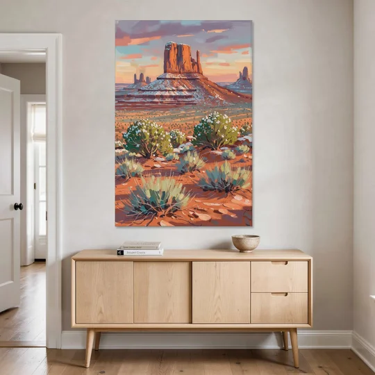 Winter Snow on the Red Rock Buttes - Canvas Wall Art - Coffee Table - 40x60