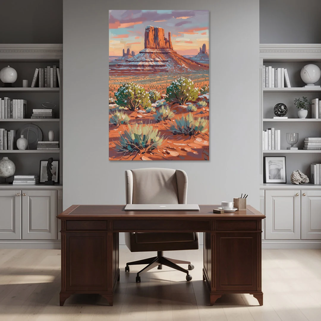 Winter Snow on the Red Rock Buttes - Canvas Wall Art - Office - 40x60