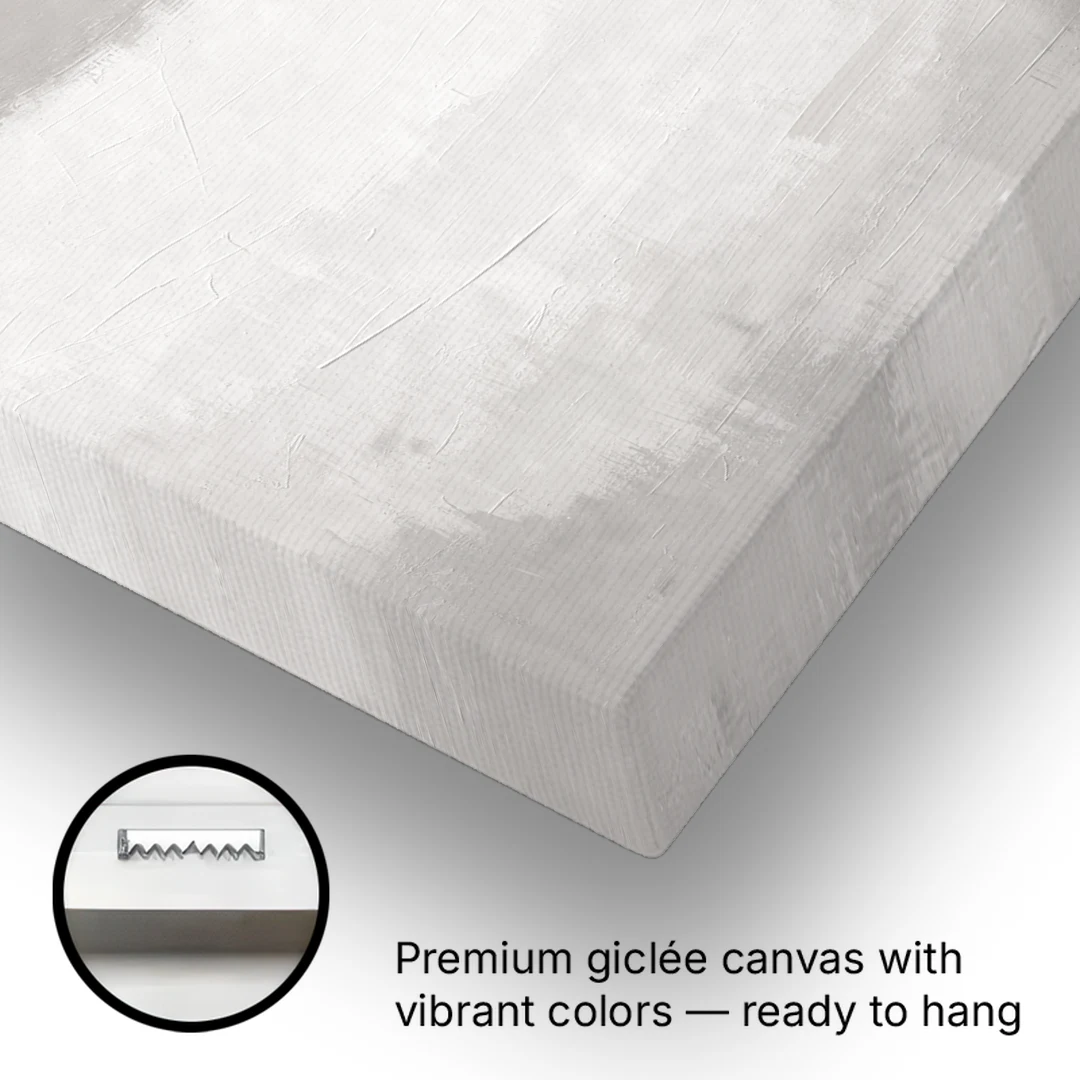 Soft Abstract Painting of Three Grey Ripples - Canvas Wall Art - Gallery Wrap Corner