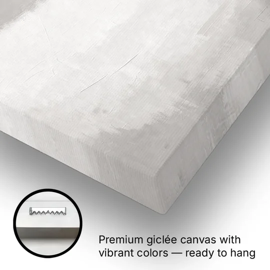 Soft Abstract Painting of Three Grey Ripples - Canvas Wall Art - Gallery Wrap Corner