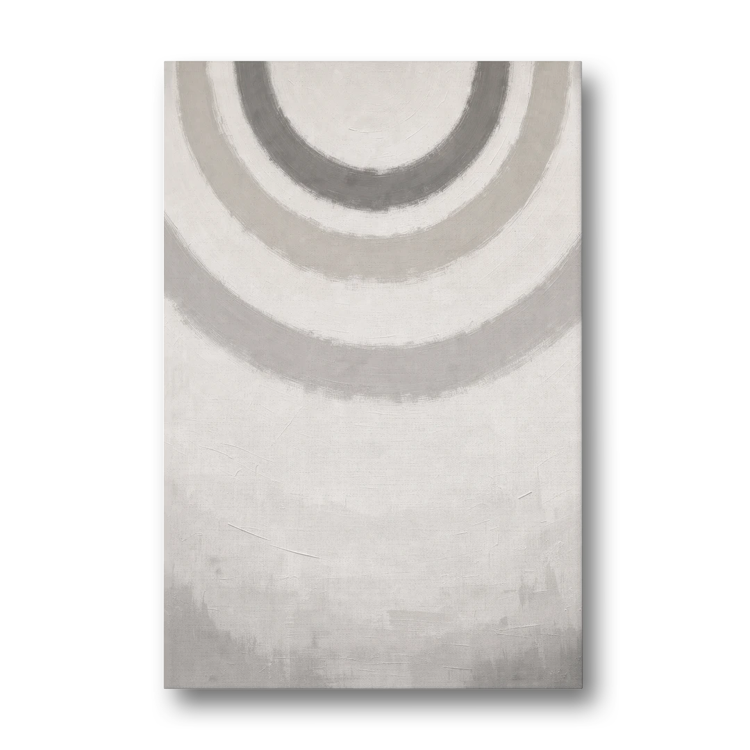Soft Abstract Painting of Three Grey Ripples - Canvas Wall Art - Front