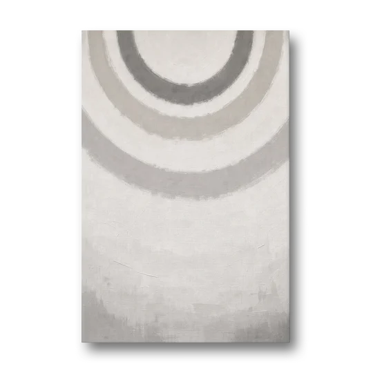 Soft Abstract Painting of Three Grey Ripples - Canvas Wall Art - Front