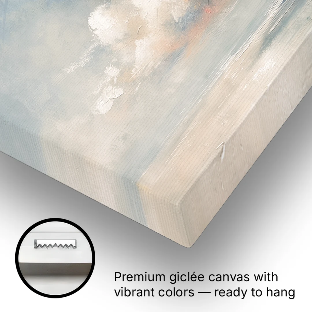 Soft Sky Painting with a Towering Cloud - Canvas Wall Art - Gallery Wrap Corner