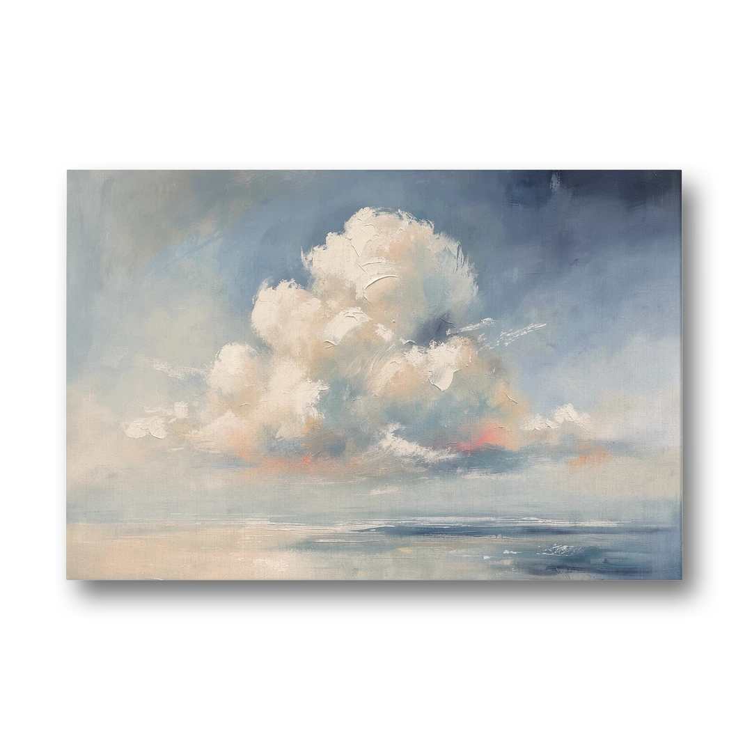 Soft Sky Painting with a Towering Cloud - Canvas Wall Art - Front