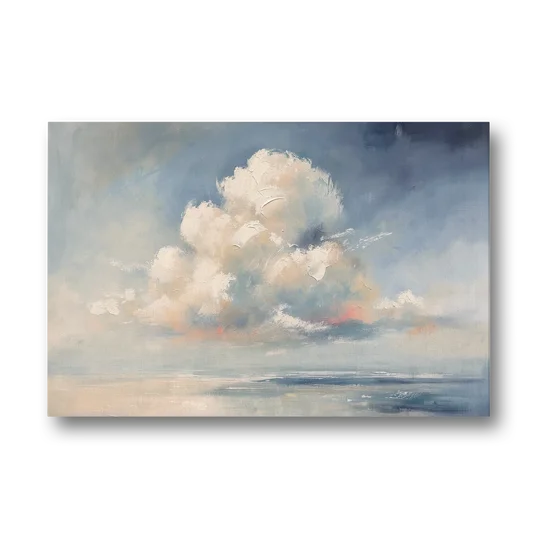 Soft Sky Painting with a Towering Cloud - Canvas Wall Art - Front