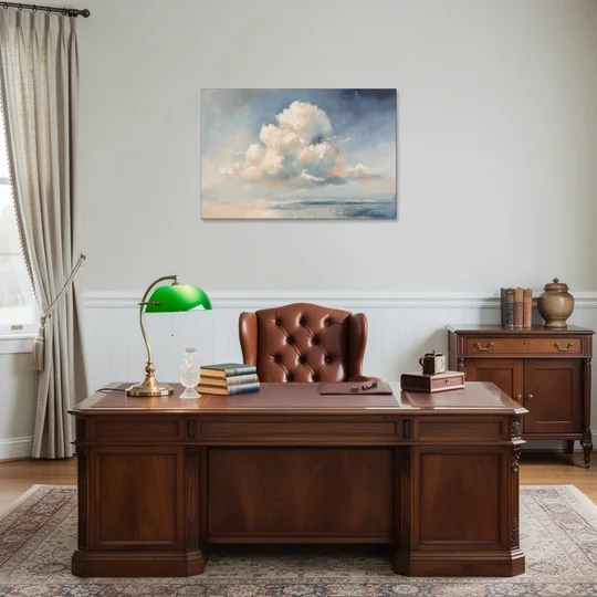 Soft Sky Painting with a Towering Cloud - Canvas Wall Art - Office - 36x24