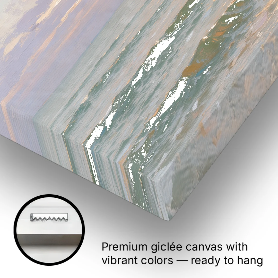 Soothing Moon Path at Twilight for the Bedroom - Canvas Wall Art - Gallery Wrap Corner