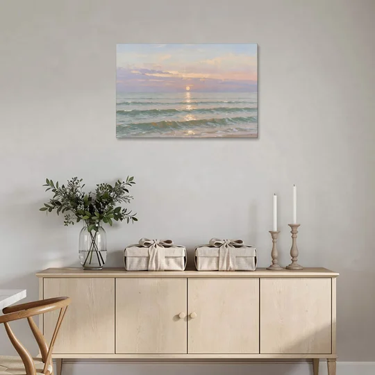 Soothing Moon Path at Twilight for the Bedroom - Canvas Wall Art - Coffee Table - 36x24