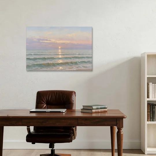 Soothing Moon Path at Twilight for the Bedroom - Canvas Wall Art - Office - 36x24