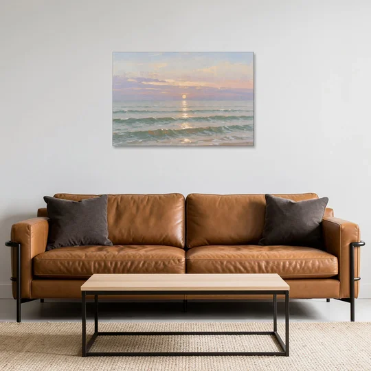 Soothing Moon Path at Twilight for the Bedroom - Canvas Wall Art - Sofa - 36x24