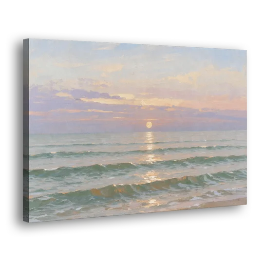 Soothing Moon Path at Twilight for the Bedroom - Canvas Wall Art - Side
