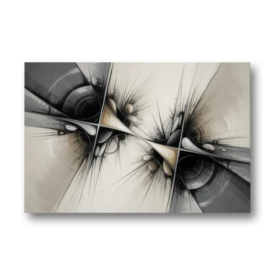 Sophisticated Interwoven Forms Black and White Abstract - Canvas Wall Art - Front