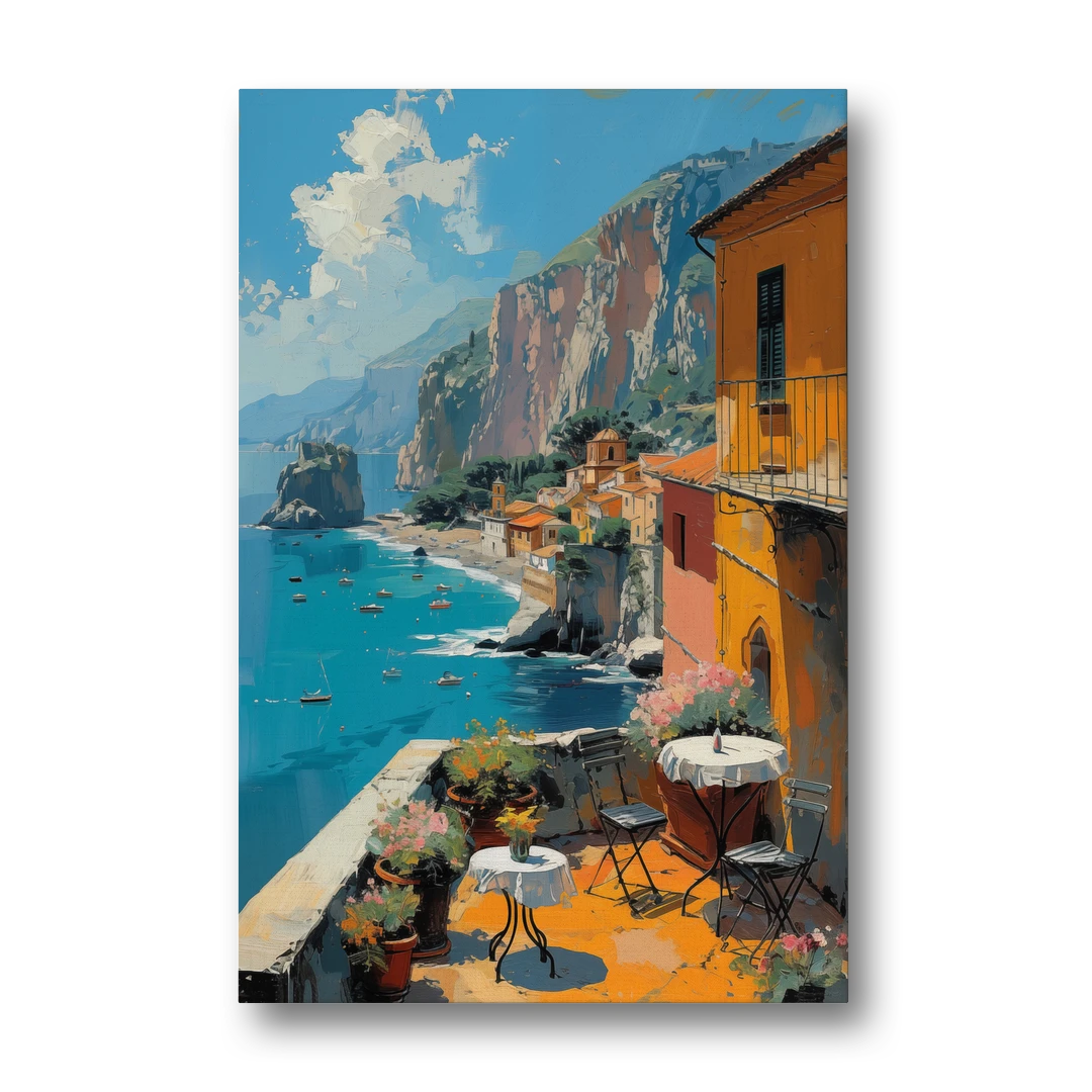 Sorrento Wall Art of a Cliff Terrace - Canvas Wall Art - Front