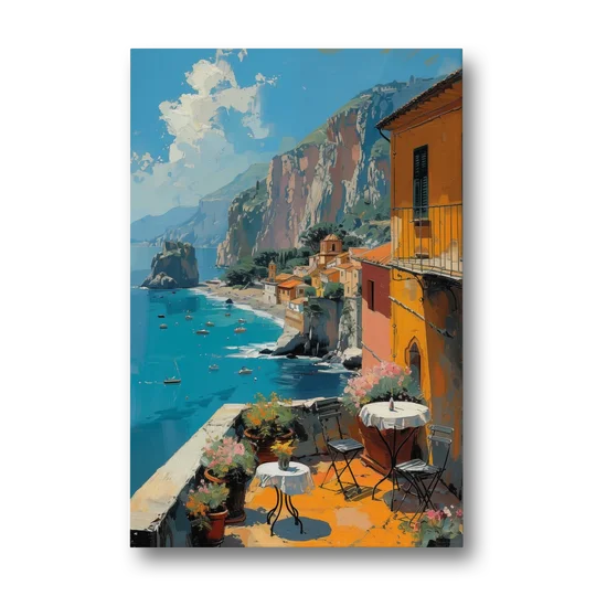 Sorrento Wall Art of a Cliff Terrace - Canvas Wall Art - Front