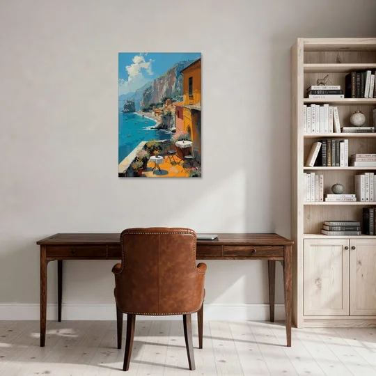 Sorrento Wall Art of a Cliff Terrace - Canvas Wall Art - Office - 24x36