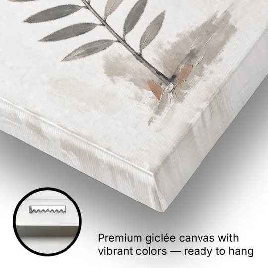 Spa Bathroom Wall Art with a Sword Fern Frond - Canvas Wall Art - Gallery Wrap Corner