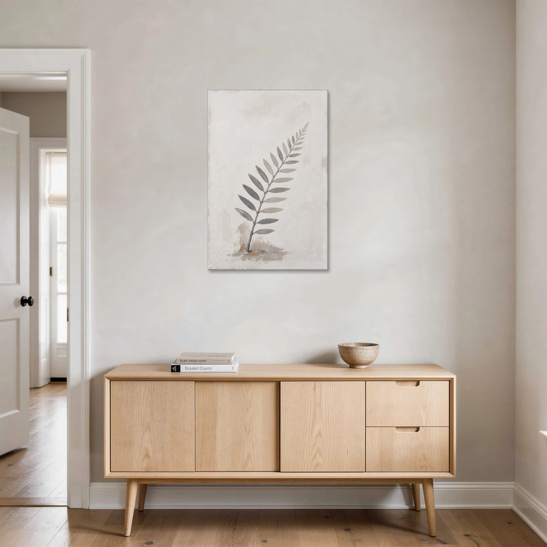 Spa Bathroom Wall Art with a Sword Fern Frond - Canvas Wall Art - Coffee Table - 24x36