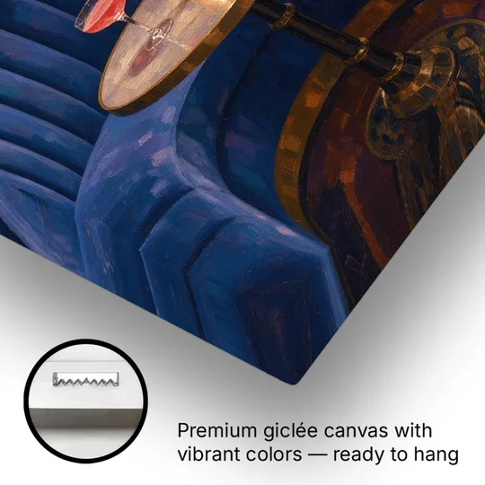 Speakeasy Velvet Booth for Two - Canvas Wall Art - Gallery Wrap Corner