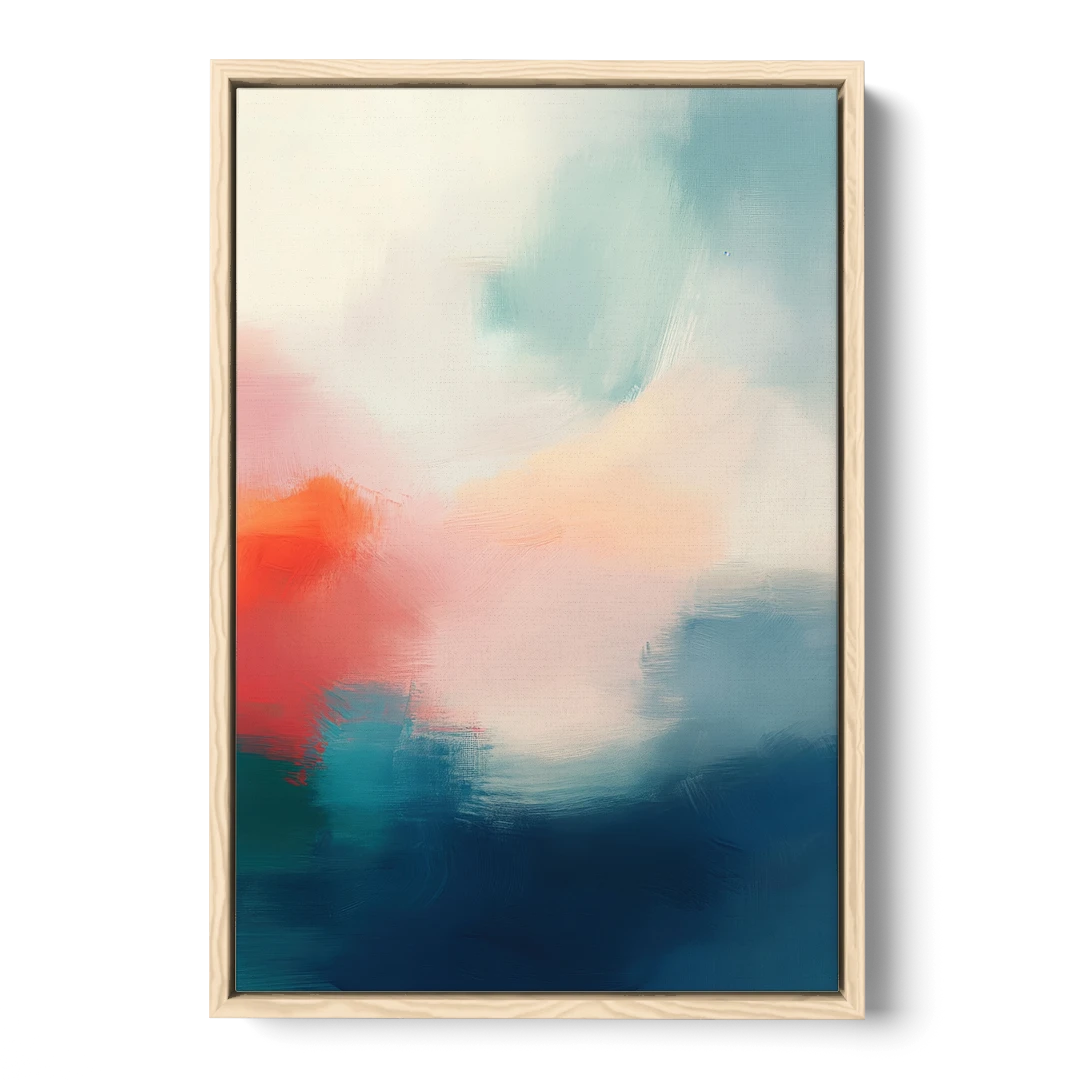 Spectrum Sea - Oak Framed Canvas Wall Art - Front