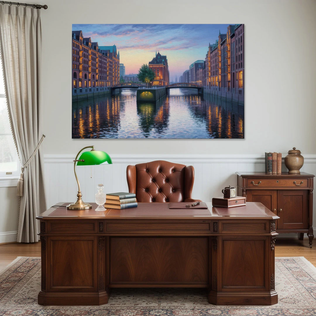 Speicherstadt Dreams - Canvas Wall Art - Office - 60x40