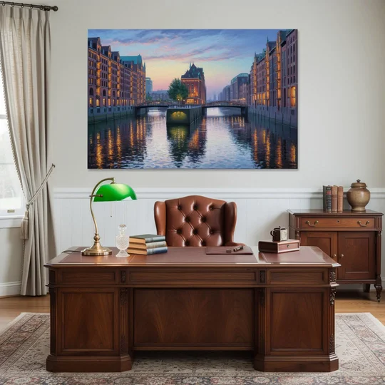 Speicherstadt Dreams - Canvas Wall Art - Office - 60x40