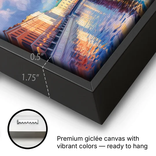 Spilled Blood Splendor - Black Framed Canvas Wall Art - Gallery Wrap Corner